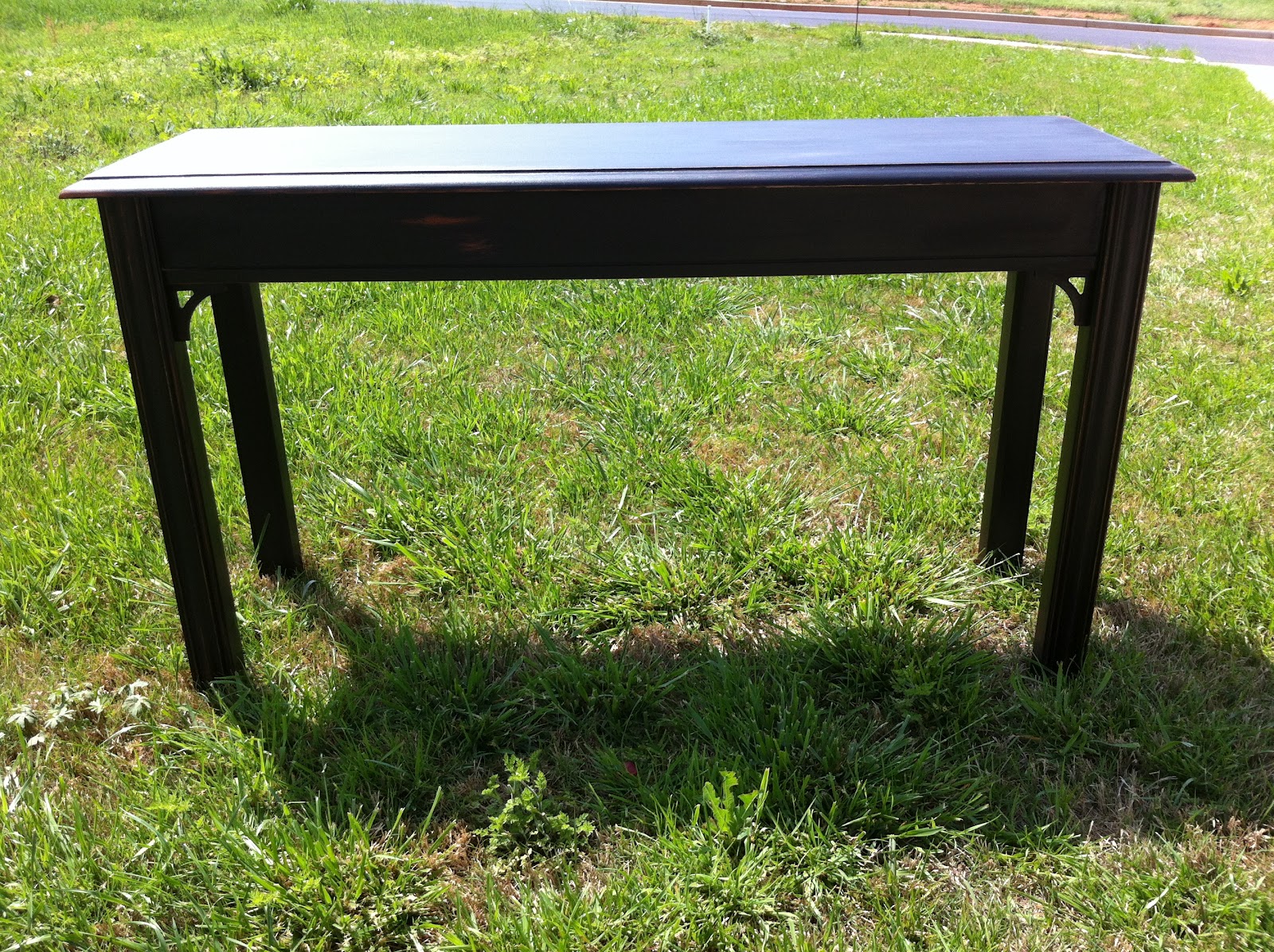 Rusted Bucket Gals Black Distressed Finish Sofa Table